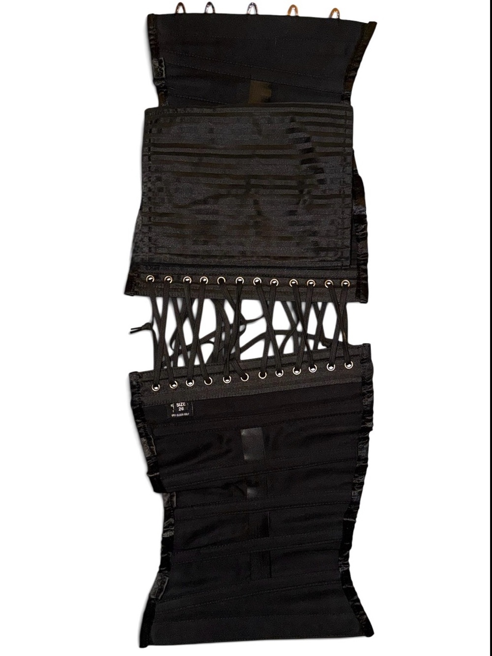 Corset Story Black Striped Brocade Steel Boned Under Bust Waist Trainer Corset - Picture 5 of 8